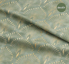 Art Deco Gold Look Patterned Digital Printed Fabric
