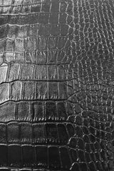 Siyah Suni Timsah Deri Kırlent Kılıfı - 43x43cm