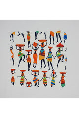 Laser Cut Cocktail Napkin with African Female Figure Pattern