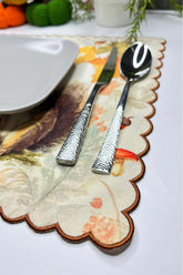 Forest Story – Squirrel and Acorn Embroidered Edge Placemat 4 Pieces