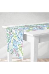 Runner Soft Colors Watercolor Tropical Leaf Pattern Digital Printed