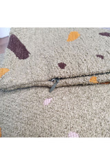 Terrazzo Patterned Luxury Boucle Cushion Cover Green