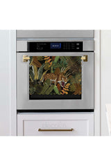 Laser Cut Oven Cover with Exotic Leopard and Tropical Leaf Design 40x53cm