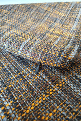 Orange Black Textured Linen Effect Cushion Cover 43x43cm