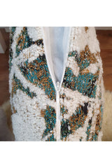 Elegant Boucle Fabric Jacquard Abstract Patterned Cushion Cover