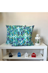 Cushion Cover with Watercolor Ikat Pattern and Digital Print