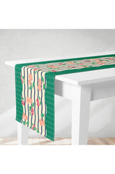 Runner Cherry Sweet Colors Cherry Blossom Wavy Line Pattern Digital Print