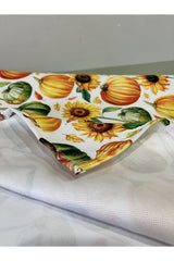 Runner Kabak Desenli Halloween Ayçiçeği Desenli Dijital Baskılı