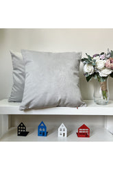 Pastel Gray Thai Feather Velvet Cushion Cover