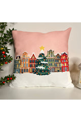 Pastel Blue Snow View Christmas Cushion Cover