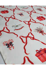 New Year's Concept Bow and Gift Object Patterned Runner