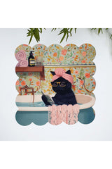 Keyifçi Elegant Black Cat Design Fabric Cocktail Napkin 1 Piece