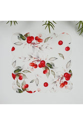 Sulu Boya Kokinalar ve Yapraklar Desenli Lazer Kesim Kumaş Kokteyl Peçetesi 1 Adet