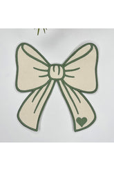 Kurdele Şeklinde Nakışlı Kumaş Kokteyl Peçetesi 1 Adet Ekru Yeşil