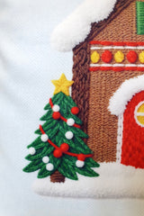 Kardan Masal Yeni Yıl Temalı Fitilli Kadife Kırlent Kılıfı - 43x43cm