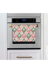 Laser Cut Fabric Oven Cover with Pinterest Style Decorative Bow, Goose and Flower Pattern