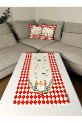 Christmas Pastel Winter Home Themed Patterned Digital Printed Runner