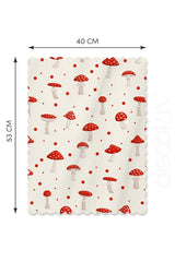 Laser Cut Baking Mat with Sweet Mushrooms and Dots Pattern