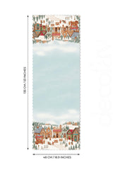 Gingerbread Village Zencefil Diyarı Lazer Kesim Runner - 48x135cm