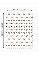 Laser Cut Fabric Oven Cover with Black Bow and Heart Pattern