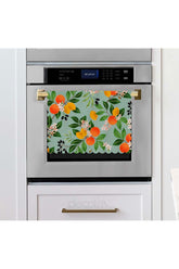 Mediterranean Garden Citrus Paradise Patterned Laser Cut Fabric Oven Cover