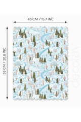 Laser Cut Oven Cover with Icy Forest Winter Landscape Pattern