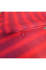 Red Striped Teddy Bear Patterned Christmas Cushion Cover