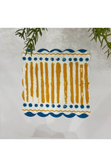 Stripe Dot Patterned Fabric Cocktail Napkin Washable Laser Cut
