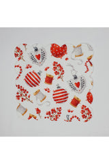 El Çizimi Yılbaşı Objeleri Desenli Lazer Kesim Kokteyl Peçetesi