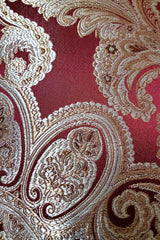 Jacquard Burgundy Luxury Corded Cushion Cover 43x43cm