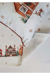 Runner Christmas Houses Snow Themed Patterned Digital Print