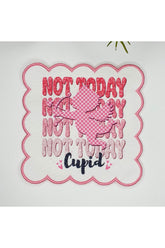 Not Today Aşk Temalı Melek Tasarımlı Nakış Kenar Kumaş Kokteyl Peçetesi 1 Adet