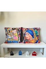 Pillow Case Neon Lettering Women's Pop Art Pattern Digital Print