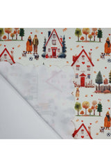 Watercolor Autumn Themed Town View Laser Cut Oven Cover