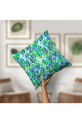 Cushion Cover with Watercolor Ikat Pattern and Digital Print