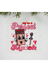 Perfect Match Aşk Temalı Dekoratif Kumaş Kokteyl Peçetesi 1 Adet