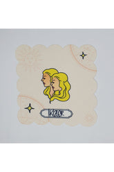 İkizler Burcu Tasarımlı Dijital Baskılı Lazer Kesim Kokteyl Peçetesi