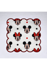 Cartoon Character Patterned Digital Printed Embroidered Cocktail Napkin