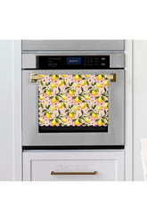 Watercolor Lemons and Floral Pattern Pastel Pink Background Laser Cut Oven Cloth