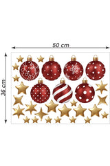 Christmas Ball and Star Decorations Sticker Set