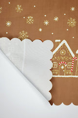 Şeker Kasabası Zencefilli Gingerbread Lazer Kesim Fırın Örtüsü - 43x55cm