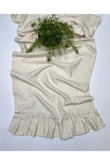 Natural Woven Fabric Linen Effect Ruffle Runner