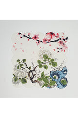 Japanese Art Bud Flower Laser Cut Washable Cocktail Napkin