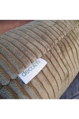 Luxury Stripe Corduroy Cushion Cover Olive Brown