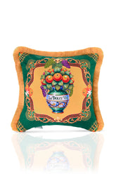 La Dolce Vita Vazo Desenli İtalyan Stili Saçaklı Kadife Kırlent Kılıfı - 43x43cm