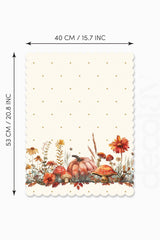 Watercolor Autumn Pumpkin Themed Laser Cut Baking Mat 43x55cm