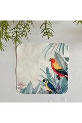 Tropical Jungle Parrots Fabric Cocktail Napkin Washable Laser Cut