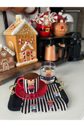 Striped Teddy Bear Pattern Digital Printed Cocktail Napkin