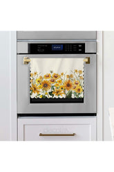 Elegant Watercolor Sunflower Design Laser Cut Fabric Oven Cover