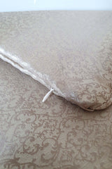 Champagne Jacquard Satin Ribbed Cushion Cover 43x43cm